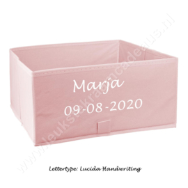Opbergbox Canvas Roze 2-pack met of zonder naam