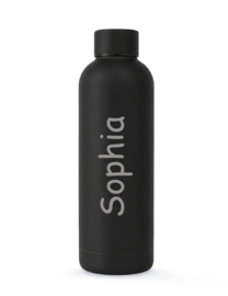 Drinkfles Rvs Zwart 500 ml met naam