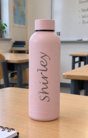 Drinkfles Rvs Pastel Roze 500 ml met naam