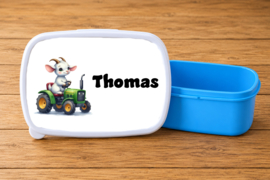 Broodtrommel Tractor-Geit div. kleuren met Naam