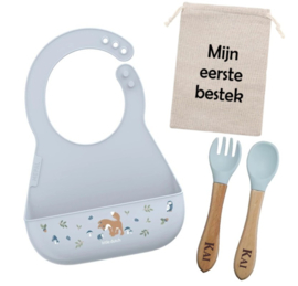 Little Dutch Siliconen Slab & Bestek met of zonder  naam