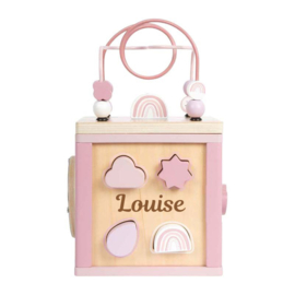 Small Foot houten activiteitenkubus Roze evt. met naam