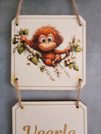 Houten Geboorteladder Aap - Giraf