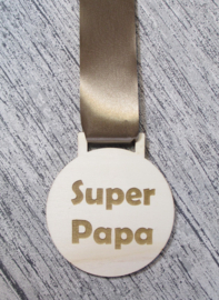 Houten Medaille Super Mama - Papa