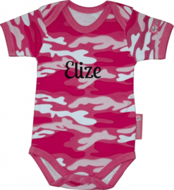 Camouflage romper roze met of zonder naam