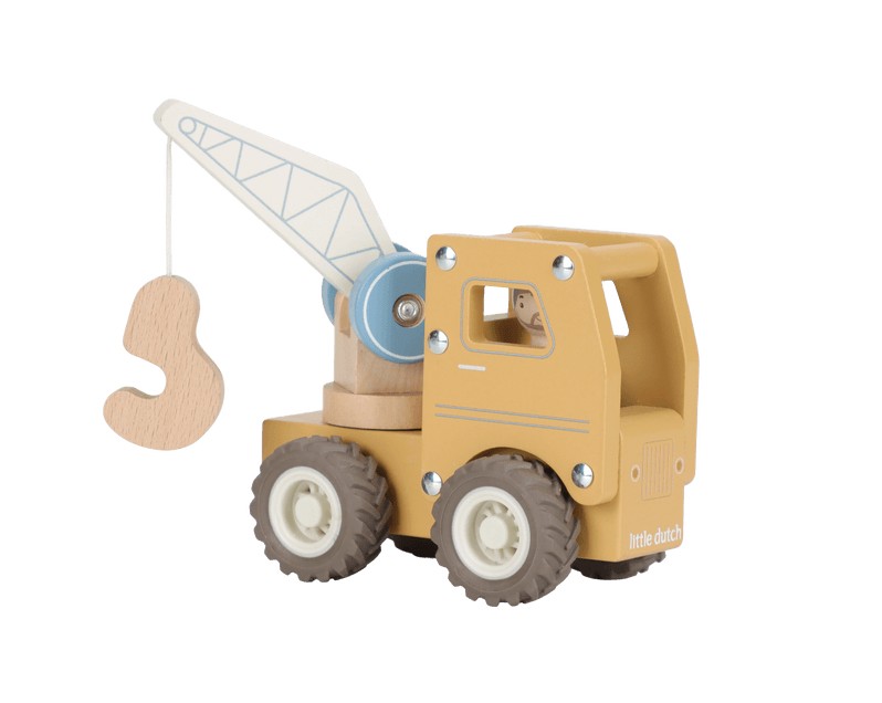 Little Dutch houten Kraanwagen met of zonder naam