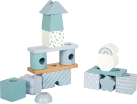 Small Foot Stapelhuisje Pastel Blauw met of zonder Geboortegegevens