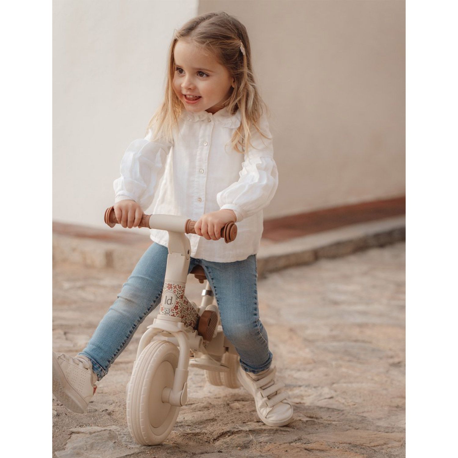 Little Dutch 4 in 1 Driewieler met Duwstang Sunny Flower + GRATIS Naam