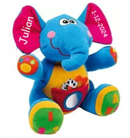 Pluche Activity Knuffel Olifant Linus met of zonder naam