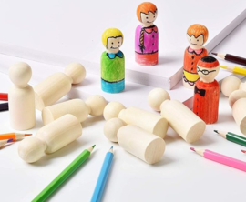 Houten Peg Doll Familie