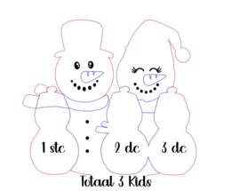 Houten Kerstdecoratie Sneeuwpop & Kids met naam