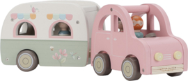 Little Dutch houten auto met caravan FSC met of zonder naam