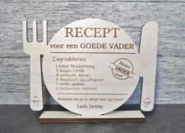 Houten Bord Recept voor een GOEDE VADER