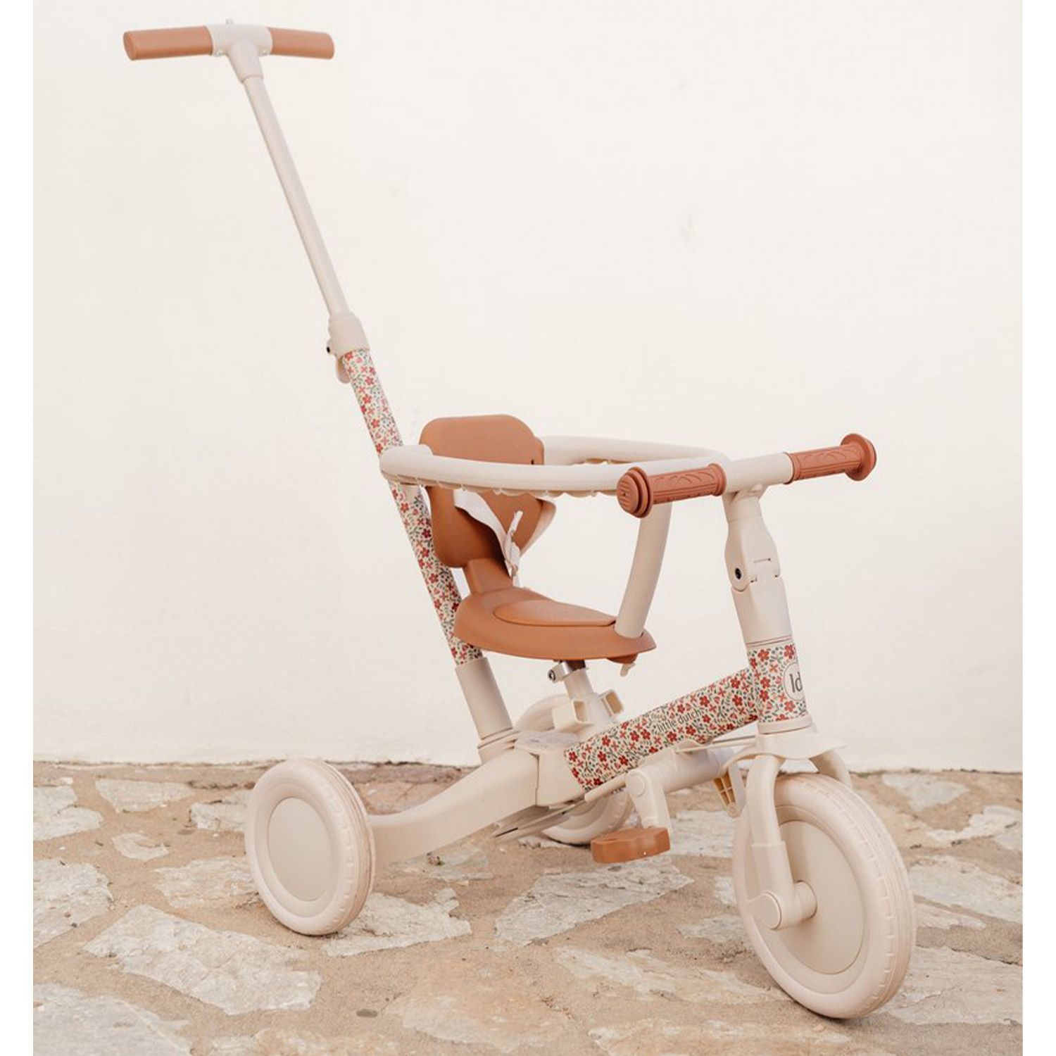 Little Dutch 4 in 1 Driewieler met Duwstang Sunny Flower + GRATIS Naam
