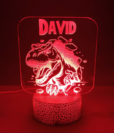 Lamp T-Rex Cracked met Naam