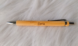 Houten 3D kaart Top Verloskundige met Bamboo pen voorzien van naam