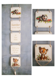 Houten Geboorteladder Luiaard - Tijger