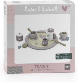 Label Label houten Theeservies evt. Naam & Geboortedatum