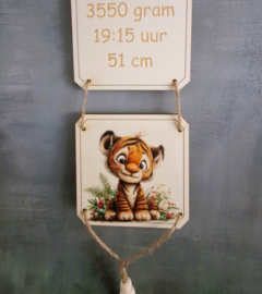 Houten Geboorteladder Luiaard - Tijger