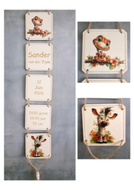 Houten Geboorteladder Slang - Zebra