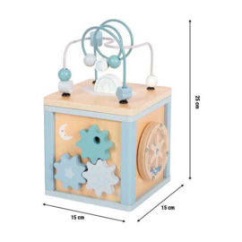 Small Foot houten activiteitenkubus Blauw evt. met naam