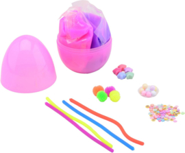 Groot Slijm Ei Roze met Accessoires