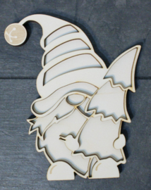 Vulvorm Gnome met Kerstboom 12 cm
