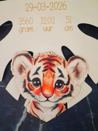 Houten Geboortebord Tijger