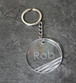 Sleutelhanger rond met naam