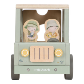 Little Dutch  houten vormenstoof Safari Auto met of zonder naam & geboortedatum
