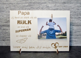Houten bordje Super Helden Papa
