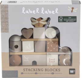 Label Label Stapelhuisje Nougat met of zonder Geboortegegevens
