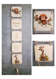 Houten Geboorteladder Aap - Giraf