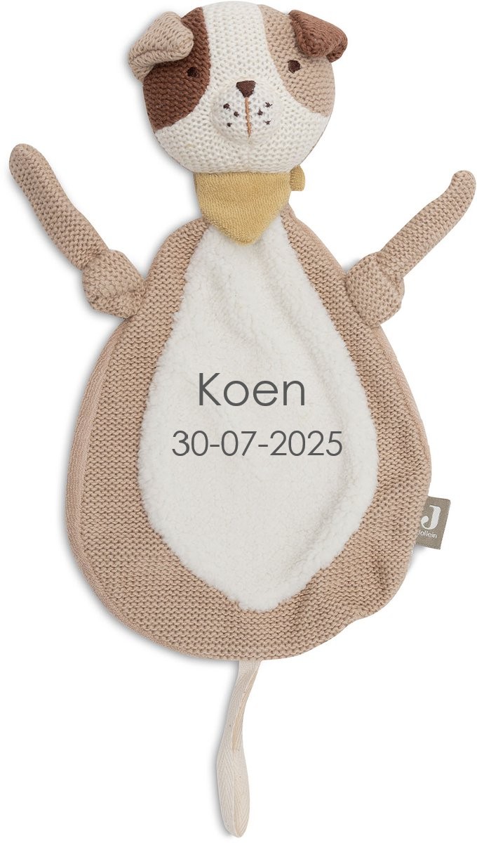 Jollein Knuffel-Speendoekje Hond met of zonder Naam & Geboortedatum