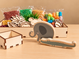 Sensory Play Box Safari set 2 evt. met naam