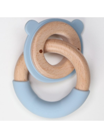 Label Label bijtring Beer met ring blauw