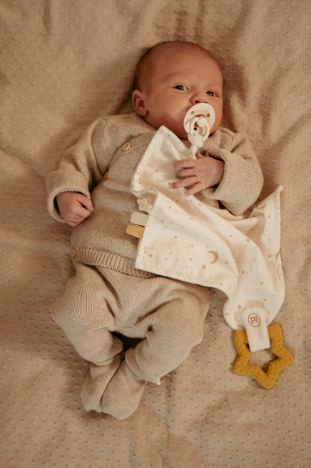 Knuffeldoekje met bijtring Newborn Naturals met of zonder naam