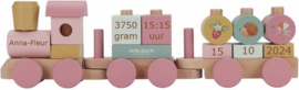 Little Dutch houten Blokkentrein Roze met of zonder geboortegegevens