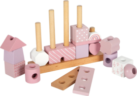 Small Foot Stapelhuisje Roze met of zonder Geboortegegevens