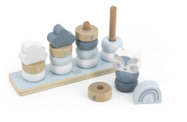 Label Label Stapelringen Blauw met of zonder geboortegegevens