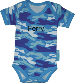 Camouflage romper blauw met of zonder naam