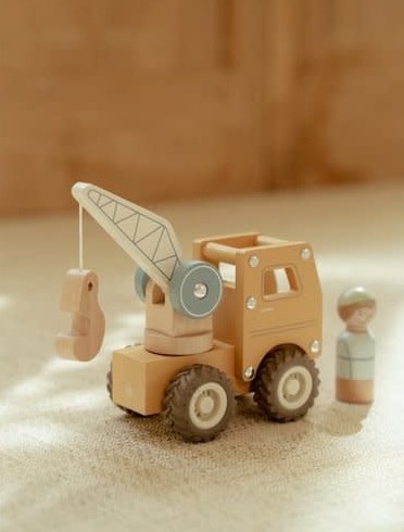 Little Dutch houten Kraanwagen met of zonder naam