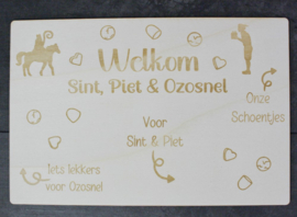 Houten Schoen Zet Hulpje Welkom Sint, Piet & Ozosnel