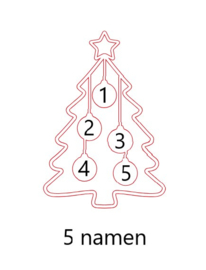 Houten Kerstdecoratie Kerstboom met naam - namen