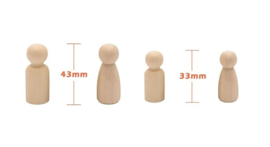 Houten Peg Doll Familie set 2