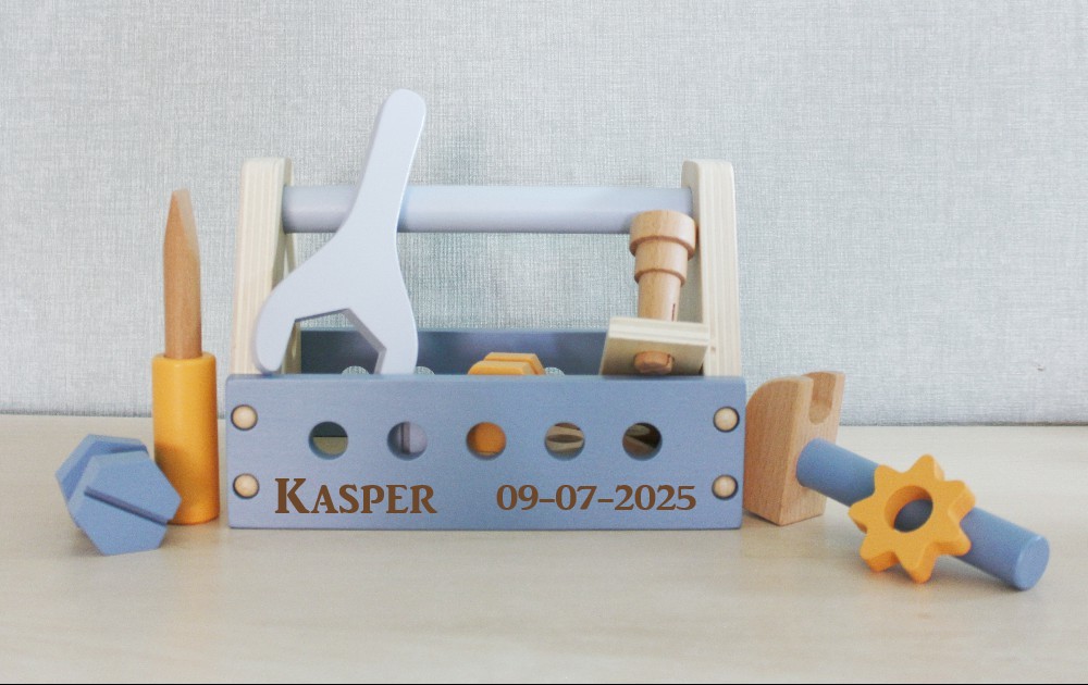 Houten gereedschapskist met of zonder Naam & Datum