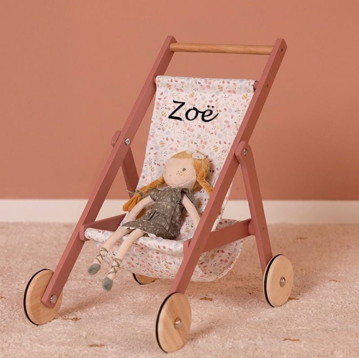 Mammoet Installatie puree Little Dutch houten poppenbuggy met of zonder Naam | Houten speelgoed |  Leukste kraamcadeaus