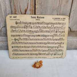 Bladmuziek op karton "Sans Raison "