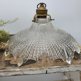 Puntgave franse hanglamp van glas ( evt 2)
