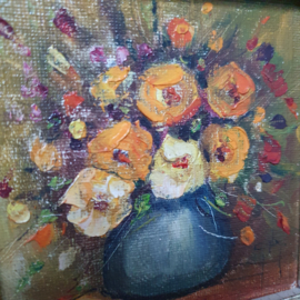 Lief  bloemenschilderijtje, olieverf  (3)